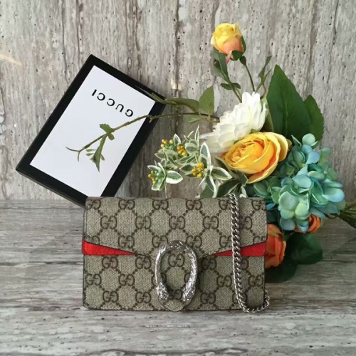 Gucci Dionysus GG Supreme Mini torebka na ramię 476432 czerwona