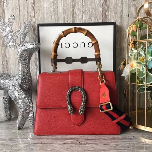 Torebka Gucci Dionysus Leather Top Handle 448075 Red