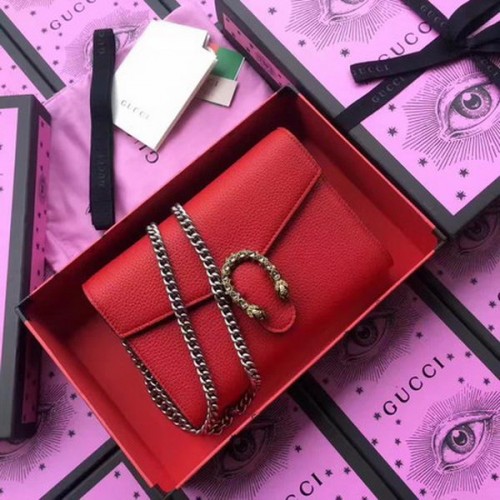 Gucci Dionysus Leather mini torebka na łańcuszku 401231 Red