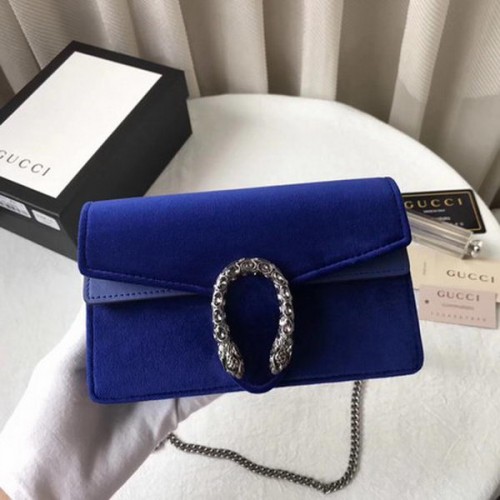 Gucci Dionysus Velvet Super mini Bag 476432 Niebieski