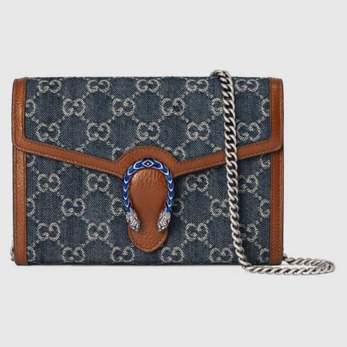 Torebka Gucci Dionysus mini na łańcuszku 401231 Ciemnoniebieska