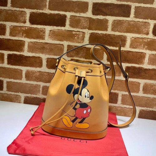 Gucci Disney x Mickey Mouse Mała torebka typu bucket 602692 Brązowa