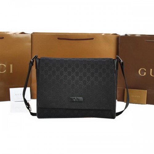 Mała torba listonoszka Gucci GG Canvas 146236 Czarna