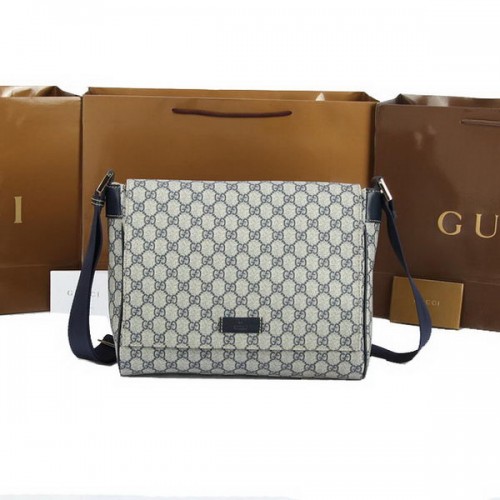 Mała torba listonoszka Gucci GG Canvas 146236 Niebieska