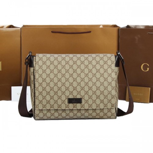 Mała torba listonoszka Gucci GG Canvas 146236 Brązowa