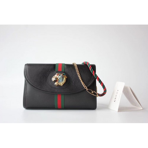 Torba na ramię Gucci GG ze skóry 570145, czarna