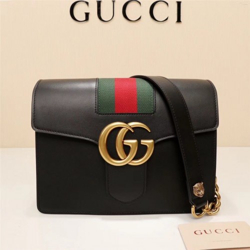 Torba na ramię Gucci GG Marmont ze skóry 476468, czarna