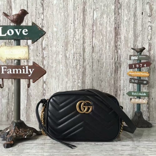 Gucci GG Marmont Matelasse Mini torebka na ramię 448065A Czarna