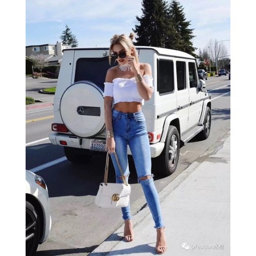 Torba na ramię Gucci GG Marmont Matelasse 443496 OffWhite