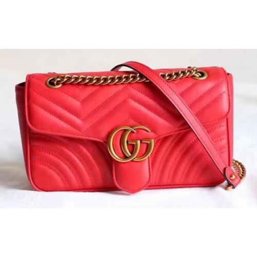 Torba na ramię Gucci GG Marmont Matelasse 443497 czerwona