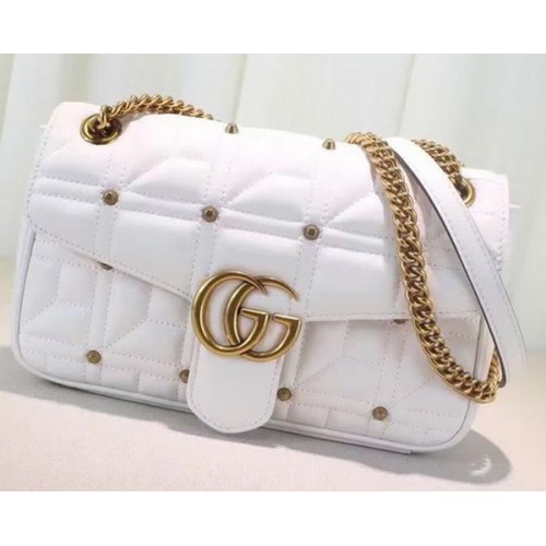 Torba na ramię Gucci GG Marmont Matelasse 443497 biała
