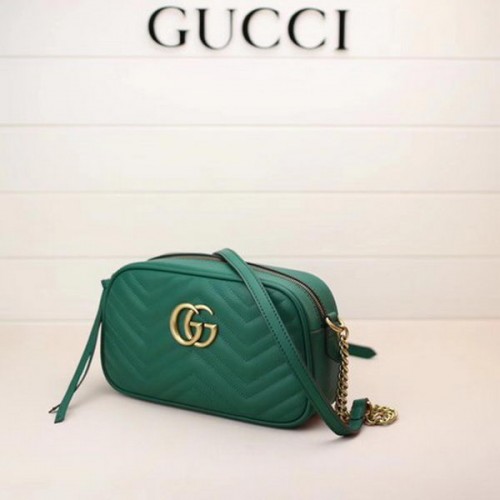 Torba na ramię Gucci GG Marmont Matelasse 447632 w kolorze zielonym