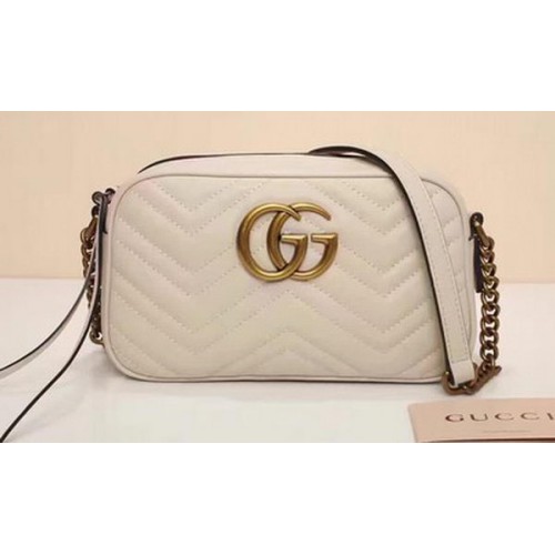 Torba na ramię Gucci GG Marmont Matelasse 447632 OffWhite