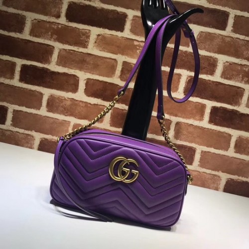 Gucci GG Marmont Matelasse Torba na ramię 447632 fioletowy