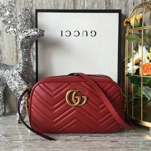 Torba na ramię Gucci GG Marmont Matelasse 447632A Czerwona