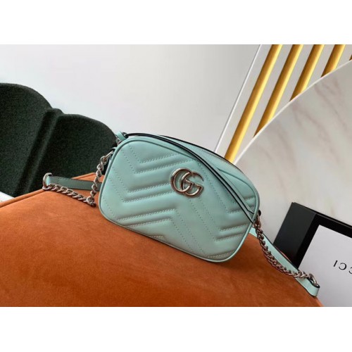 Gucci GG Marmont Matelasse mała torba na ramię 447632 Pastel green