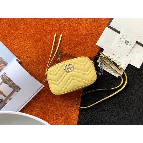 Gucci GG Marmont Matelasse mała torba na ramię 447632 żółta