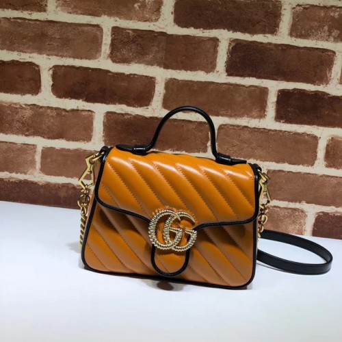 Torebka Gucci GG Marmont Mini z uchwytem u góry 583571 Cognac