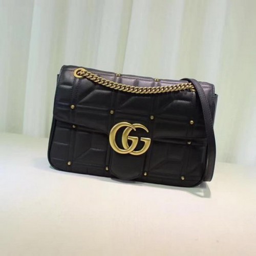 Torba na ramię Gucci GG Marmont Mmatelasse 443496 Czarna