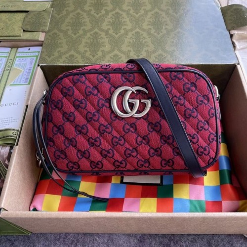Mała torebka na ramię Gucci GG Marmont Multicolor 447632 czerwona