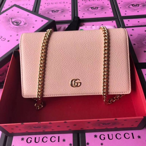Torba na ramię Gucci GG Marmont Original Calf Leather 497985 Nude