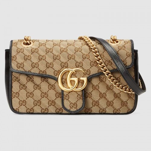 Mała torebka na ramię Gucci GG Marmont 443497 czarna