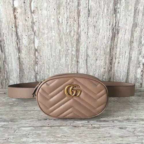 Torba Gucci GG Marmont ze skóry pikowanej 476434 w kolorze kamelowym