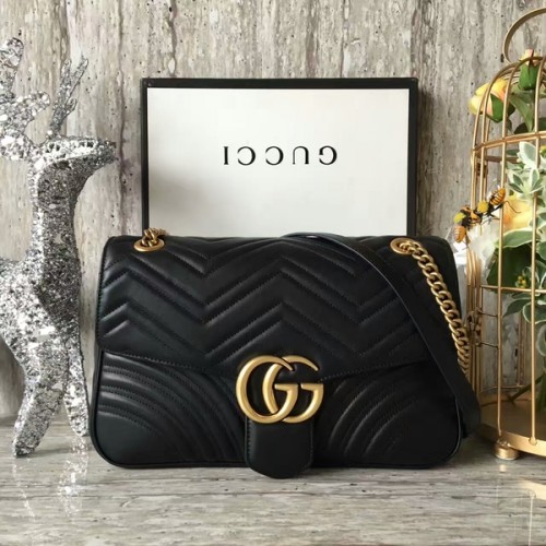 Torebka na ramię Gucci GG Marmont Velvet 443496A Czarna