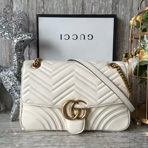 Torebka na ramię Gucci GG Marmont Velvet 443496A Biała