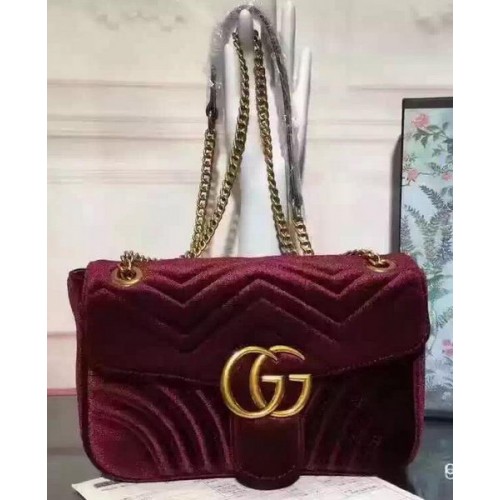 Torebka na ramię Gucci GG Marmont Velvet 443497 Fioletowa