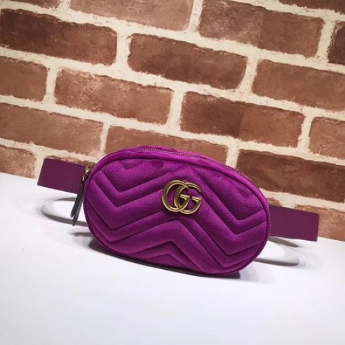 Saszetka biodrowa Gucci GG Marmont Velvet 476434 fioletowa