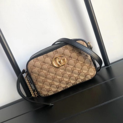 Gucci GG Marmont płócienna mini torebka 448065 Czarna