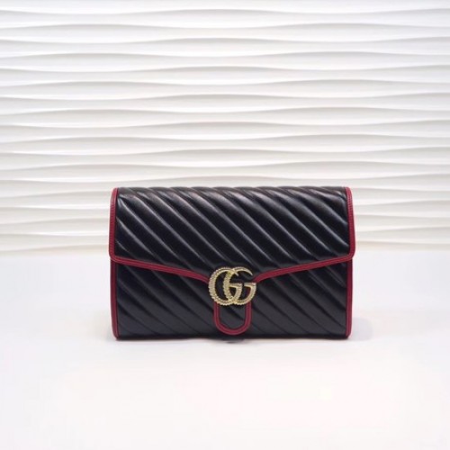 Kopertówka Gucci GG Marmont 498079 czarno-czerwona