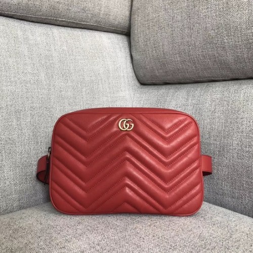 Gucci GG Marmont matelase belt bag 523380 red