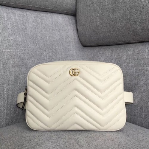 Gucci GG Marmont matelase belt bag 523380 white