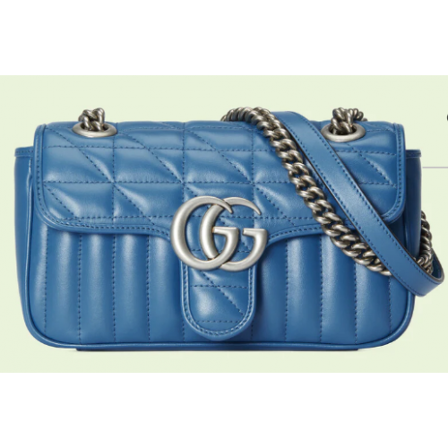 Gucci GG Marmont matelase mini bag 446744 blue