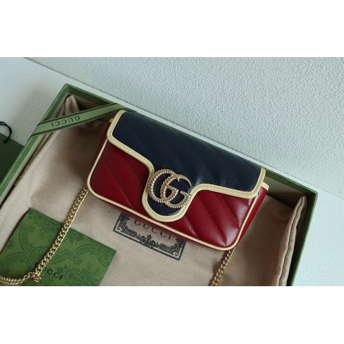 Gucci GG Marmont matelase mini bag 446744 wine&navy