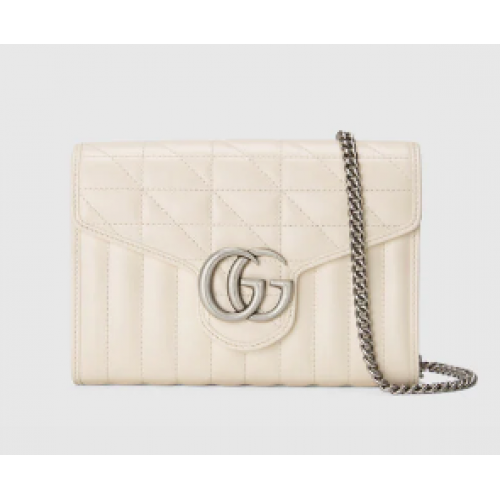Gucci GG Marmont matelase mini bag 474575 White