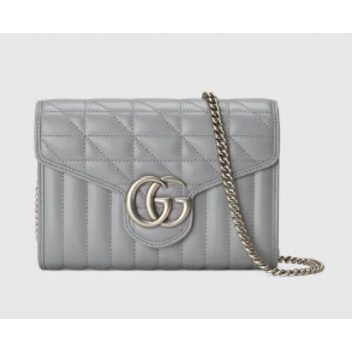 Gucci GG Marmont matelase mini bag 474575 gray