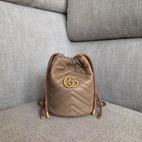 Torebka mini typu bucket Gucci GG Marmont 575163 morelowa