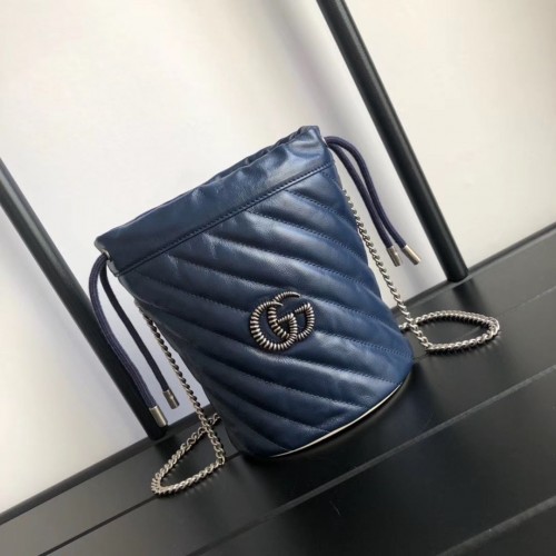 Gucci GG Marmont mini torebka wiaderkowa A575163 Navy