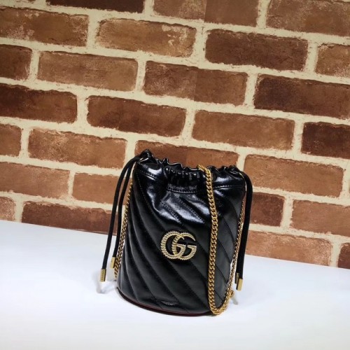 Gucci GG Marmont mini torebka wiaderkowa A575163 czarna