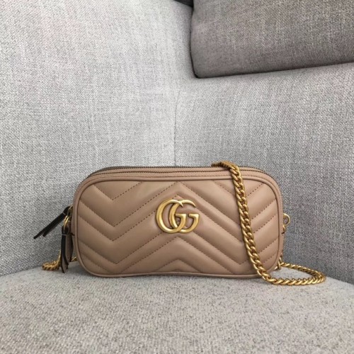 Torebka mini Gucci GG Marmont na łańcuszku 546581 Dusty pink