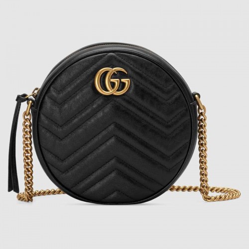 Torebka okrągła na ramię Gucci GG Marmont mini 550154 czarna