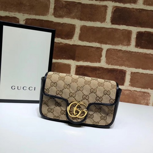 Torebka mini na ramię Gucci GG Marmont 574969 czarna