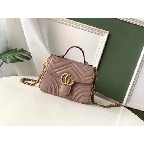 Torebka mini Gucci GG Marmont z uchwytem u góry 547260 Dusty pink