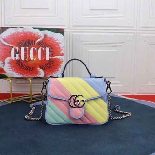 Torebka mini Gucci GG Marmont z uchwytem u góry 547260 Wielokolorowa