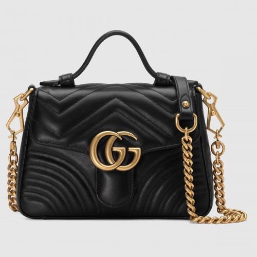 Torebka mini Gucci GG Marmont z uchwytem u góry 547260 czarna