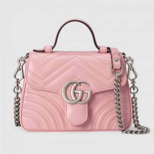Torebka mini Gucci GG Marmont z uchwytem u góry 547260 różowa