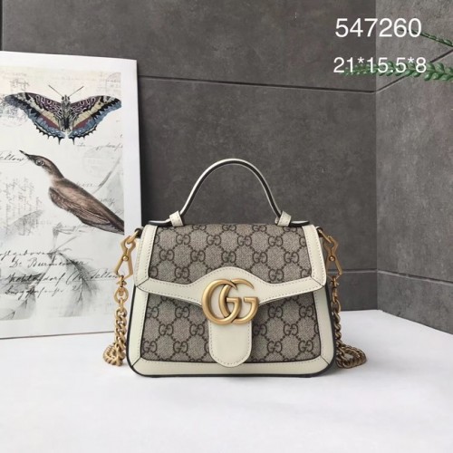 Torebka mini Gucci GG Marmont z uchwytem u góry 547260 biała